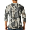 thumbnail image 4 of Lumtrix Men's Camouflage T-Shirt Sports Fitness 3/4 Sleeve Sleeve Military Camo Lightweight Henley Vintage Shirt Light Gray S, 4 of 6