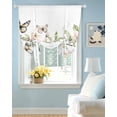 thumbnail image 2 of Watercolor Flowers Tie Up Curtains for Window, Thermal Insulated Balloon Shade Adjustable Rod Pocket Curtains Valance Panels for Kitchen Bathroom Cafe 52 x 45 Spring Botanical Branch Butterfly, 2 of 6