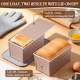 thumbnail image 3 of Walchoice 2 Pack Pullman Loaf Pan with Lid, 1 LB Dough Capacity Nonstick Rectangular Bread Pan, Long Toast Box for Homemade Sourdough, Sandwich Bread & Baking, Deep Bread Baking Tin, 3 of 8