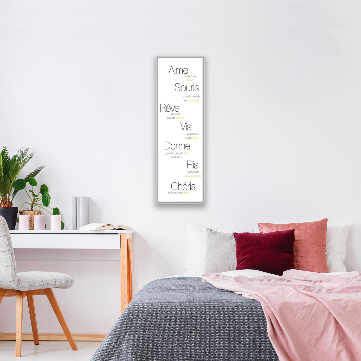 Artissimo Designs Aime Souris Yellow Framed Printed Canvas - 12W x 36H x 2D