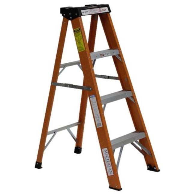Michigan Ladder 371204 4 ft Michigan Industrial Fiberglass Step Ladder
