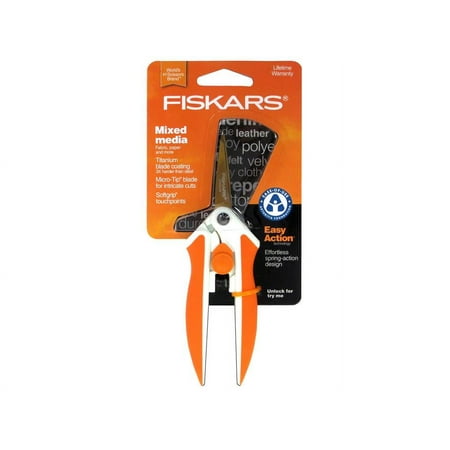 Fiskars 5" Titanium Micro Tip Scissors, 5", Gray