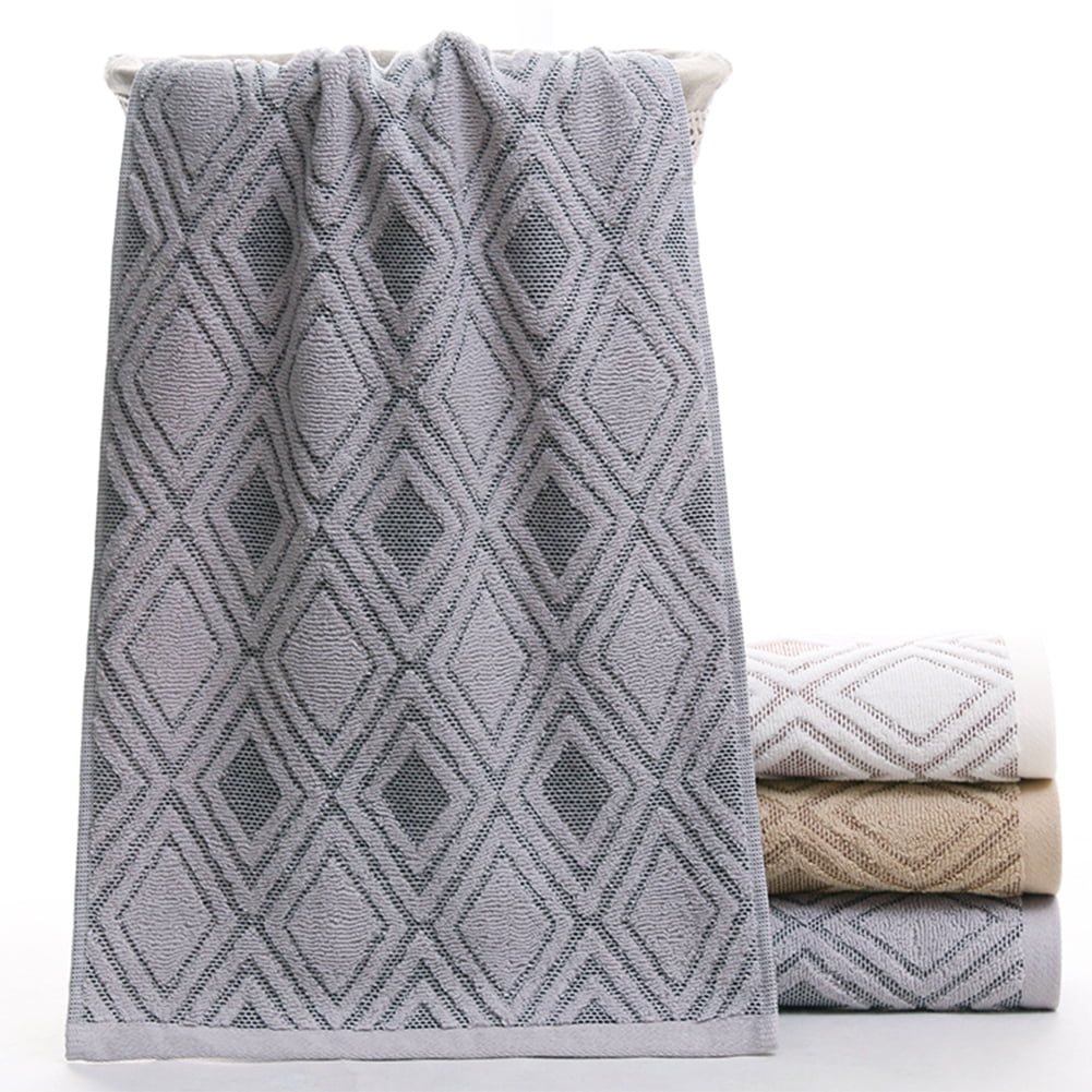 LQCrafK 100% Cotton Diamond Pattern Hand Towels for Bathroom Set of 4 (Beige Brown)