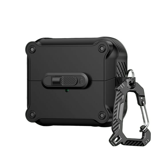 Dteck for Samsung Galaxy Buds3 FE (2025) / Buds3 Pro (2024) / Buds 3 Case (2024) Case with Secure Lock Clip,Full Body Shockproof Protection Hard Shell with Carabiner for Women Men,Black