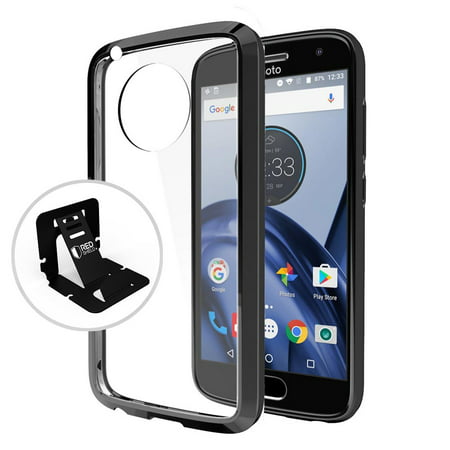 Moto G5 Plus Case, REDshield [Black] [Drop Protection] Crystal Back TPU Bumper w/ Flexible Border for Motorola Moto G5 Plus with Travel Wallet Phone
