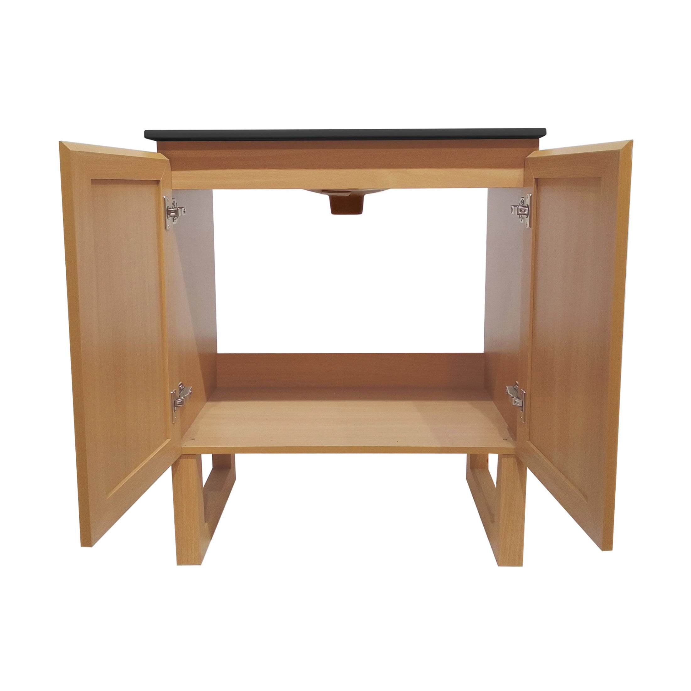 Arles 30 in. Natural Oak Bathroom Vanity With Black Ceramic Sink Top