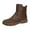 Brown, variant on Women's Retro Low Heel Ankle Boots Casual Flat Booties Solid Color Chelsea Booties with Side Zip