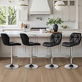 thumbnail image 2 of Juego de 4 taburetes de bar Yaheetech ajustables de piel sintética negra, 2 of 9
