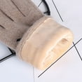 thumbnail image 5 of Women's Winter Touchscreen Gloves, Fleece Lined Thermal Gloves with Furry Cuffs, Double-Layer Thick Warm Gloves for Outdoor Skiing, Cycling and Driving Khaki, 5 of 7