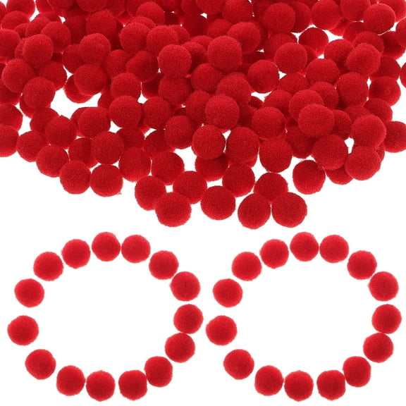 600pcs Creative DIY Fluffy Fuzzy Red Pom Pom Balls for Hat Decoration