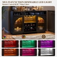 thumbnail image 7 of Sideboard Buffet Cabinet, 54" Kitchen Cabinet with LED Lights & Arched Glass Doors, Tall Bar Cabinets with 2 Adjustable Shelves, Wine Rack & Storage Table for Dining Room, Black, 7 of 7