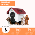 thumbnail image 3 of Casa para Perros Medianos, Chicos y Pequeños Plástico Resistente para Exterior e Interior, Diseño Térmico con Ventilación, Puerta Metálica Segura, Plegable y Compacta, 75x53x66 cm, Color Rojo, 3 of 6