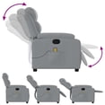 thumbnail image 5 of vidaXL Massage Recliner Chair with 6-Point Vibration Massage, Adjustable Light Grey Fabric Rocker, 5 of 5