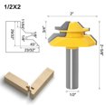 thumbnail image 1 of Woodworking 3-Piece Router Bit Set: 45-Degree Jointer Cutter, Sledging Knife & Floor Router Bit – 1/2 Inch x 2 Inch Shank, 12.7mm Ergonomic Handle, Universal Machine Compatibility, Durable Material, 1 of 6