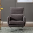 thumbnail image 2 of Leisure Accent Chair, Modern Comfy Teddy Short Plush Armchair with Lumbar Pillow and Unique Legs, Upholstered Single Sofa Armchairs for Bedroom,Living Room, 2 of 6