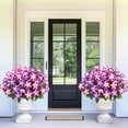 thumbnail image 3 of Yastouay Artificial Fake Flowers for Outdoor,4 Pcs No Fade Faux Petunias,UV Resistant Realistic Silk Flowers,for Garden Balcony Yard Porch Deco,Pink/Purple, 3 of 9