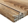 thumbnail image 2 of Ambesonne Christmas Fitted Sheet, Wood Plank Snowflakes, California King, Brown Pale Brown White, 2 of 3