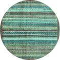 thumbnail image 1 of Ahgly Company Indoor Round Abstract Light Blue Modern Area Rugs, 3' Round, 1 of 4