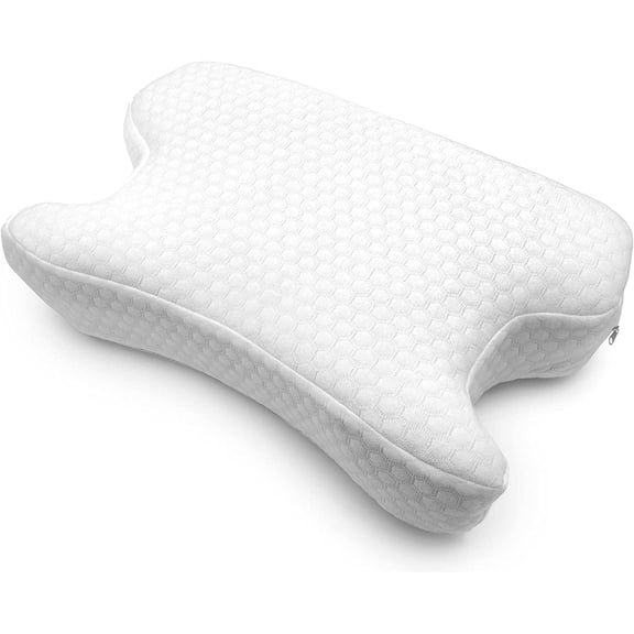 DMI CPAP Memory Foam Sleep Apnea Pillow, Suitable for All CPAP Masks, Reduces Mask Pressure and Air Leaks, Aligns Neck, Shoulders, and Spine, Hose Tether, High Rebound Foam