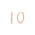 thumbnail image 3 of Tilo Jewelry 14K Rose Gold Classic Polished Round Gold Hoop Earrings (18mm) for Women & Unisex, 3 of 8