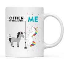 CTDream Funny Quirky 11oz. Ceramic Coffee Tea Mug Thank You Gift, Other Programmers Me, Horse Unicorn, 1-Pack, Birthday Christmas Gift Ideas Coworker Him Her, Gift Box