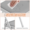 thumbnail image 6 of Padded Folding Chairs, Pu Leather Upholstered Foldable Chairs Set, Soft Cushioned Chairs with Metal Frame, Portable High Back Chairs for Office, Party, Dining Room, 6 of 7
