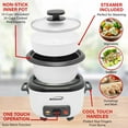 thumbnail image 4 of Brentwood 10-Cups Uncooked/20-Cups Cooked Electric Rice Cooker with Measuring Cup and Spatula, White, RC-5020W, 4 of 5