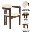 thumbnail image 4 of Velo Series Dining Chair with Upholstered Leather and Rubberwood Legs, 4 of 12