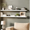 thumbnail image 3 of Ballucci 60" Floating Shelves, 2-Pack Wood Wall Shelf Set with Invisible Brackets, 8" Deep, White, 3 of 8