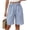 Blue, variant on Zynoxe Shorts for Women with Pockets Trendy Versatile Striped Womens Mid-Length Shorts Lightweight Breathable Loose Fit Straight Leg Shorts Comfy Elastic Waistband Summer Vacation Outfits S