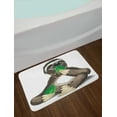 thumbnail image 2 of Sloth Bath Mat, Sluggish Wild Jungle Animal Eating Green Leaves Idle Indolent Fun Character, Non-Slip Plush Mat Bathroom Kitchen Laundry Room Decor, 29.5 X 17.5 Inches, Umber Ivory Green, Ambesonne, 2 of 2