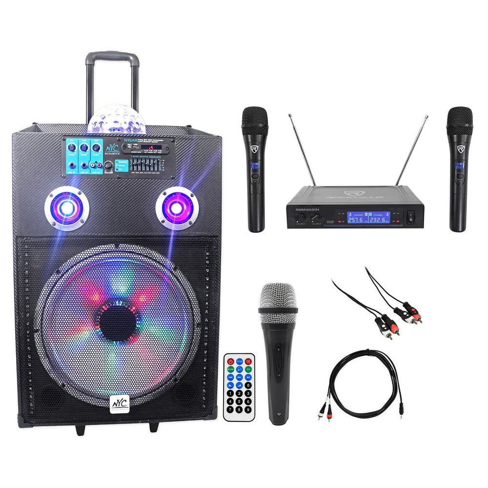 NYC Acoustics Powered 15" Karaoke Machine/System 4 ipad/iphone/Android