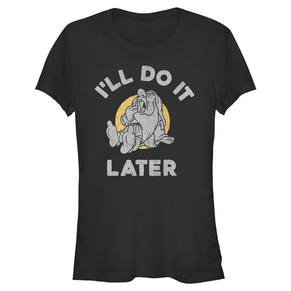 Juniors Snow White and the Seven Dwarfs Sleepy Do It Later T Shirt