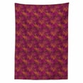 thumbnail image 2 of Psychedelic Cat Tablecloth, Colorful Lion Cat Floral Tangled Ornament Background Exotic Jungle, Rectangle Satin Table Cover for Dining Room and Kitchen, 60" X 84", Plum Magenta Orange, by Ambesonne, 2 of 2