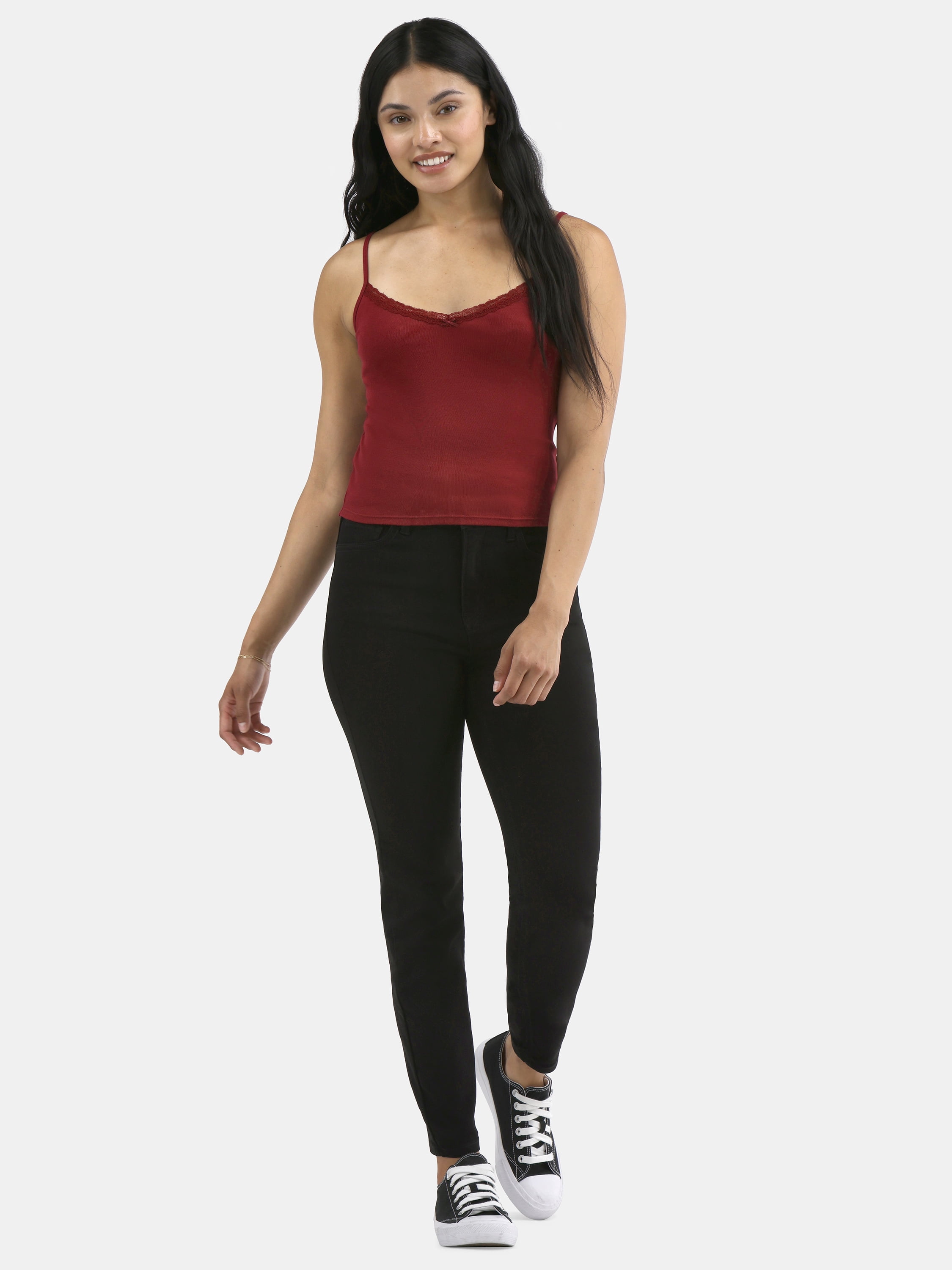 No Boundaries Vintage-Inspired Tank Top with Lace Trim, Women's