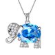 thumbnail image 1 of Juwaliy Collar de Elefante, Piedra Natal de Marcha Aguamarina, Dije de Sterling Silver 925, Joyería de Cristal Azul, Joyería para Mujer, Hija, Esposa, Madre, Regalos de Cumpleaños de Navidad, 1 of 6