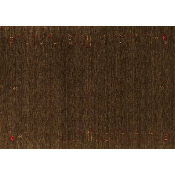 Ahgly Company Indoor Rectangle Abstract Orange Contemporary Area Rugs, 8' x 12'