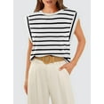thumbnail image 4 of Lyacmy Summer Shirts for Womens, Stripe T Shirt Womens Tops, Casual Cap Sleeve Tee Shirts Loose Fit, 4 of 5