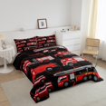 thumbnail image 2 of Firefighter Car Bedding Set Red Truck Comforter Set King for Boys Girls Construction Site Bedding Sets & Collections Kids Tractors Duvet Insert Toddlers Equipped Car Quilted Comforter 3pcs, 2 of 6