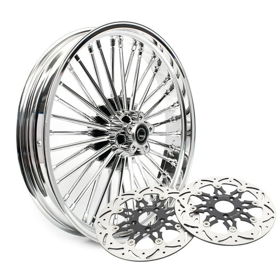 21x3.5 Fat Spoke Front Wheel Rim Rotors for Harley Touring Bagger Road King Glide Street Glide 1984-2008