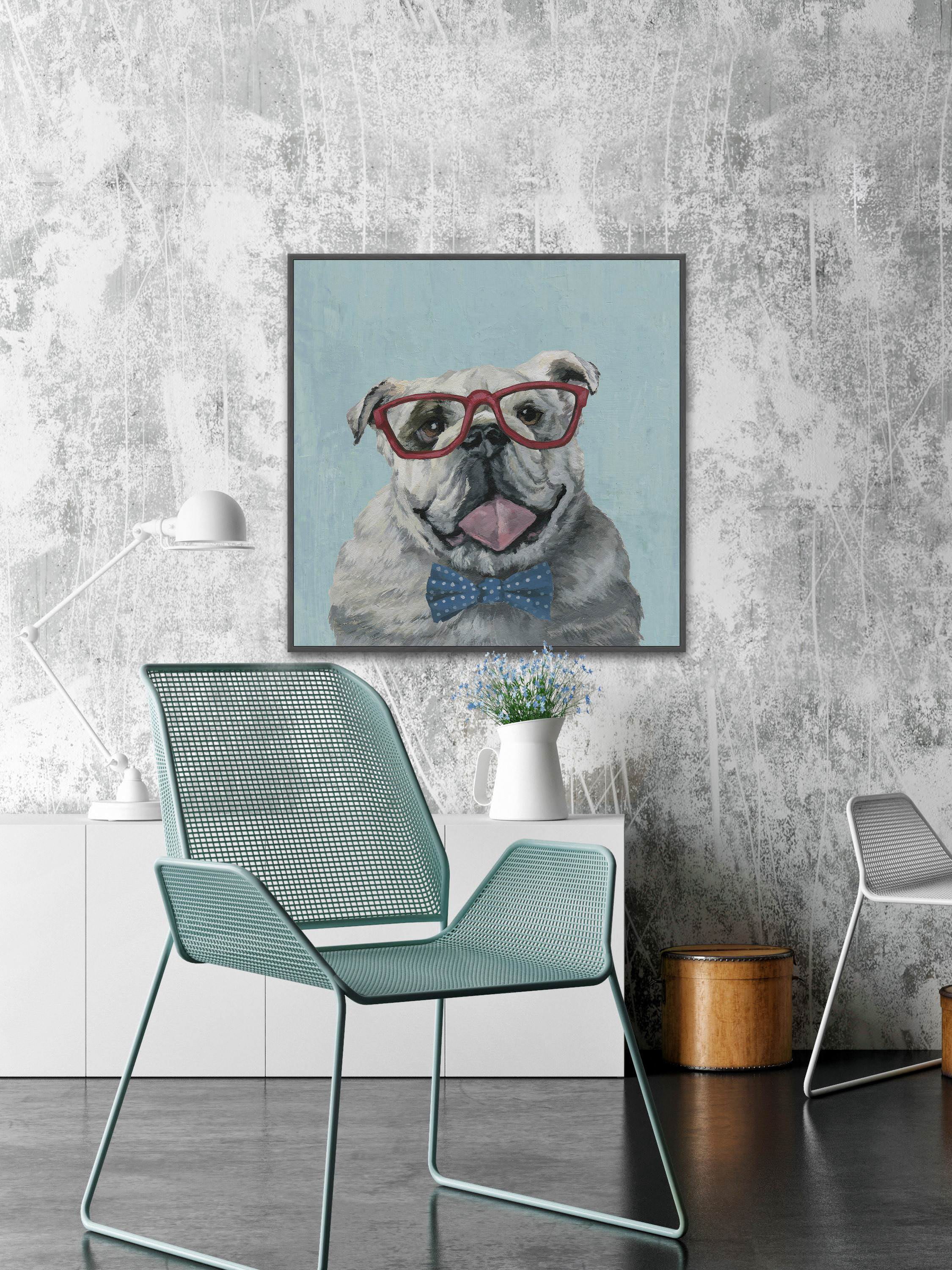 "Well-behaved Look" Floater Framed Painting Print on Canvas