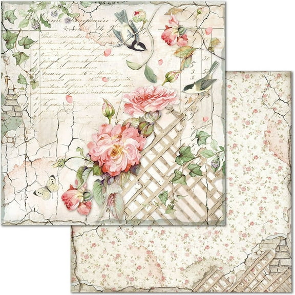 Stamperia Double-Sided Paper Pad 12"X12" 10/Pkg-House Of Roses, 10 Designs/1 Each