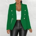 thumbnail image 2 of Breezora Women's Casual Button Down Blazer Jacket Lightweight Spring Autumn Short Coat Lounge Suit S Size Green, 2 of 9