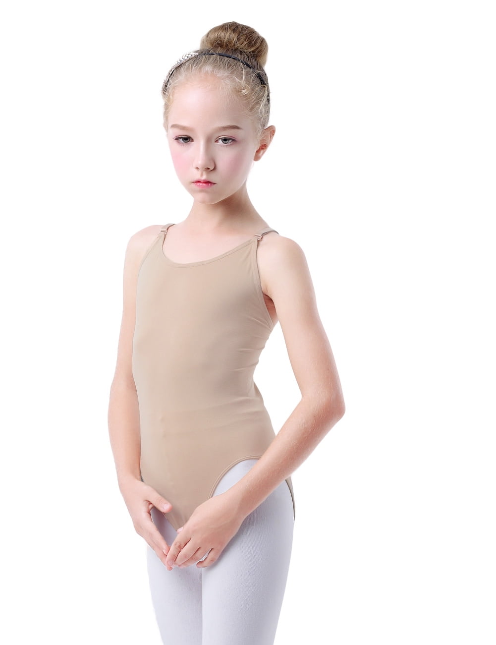 Feiona Kids Seamless Camisole Skin Color Gymnastics Leotard Girls Dance  Ballet Underwear Nude Leotard 
