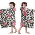 thumbnail image 4 of Pioneer Flower Floral Print Pattern Hooded Bath Towel，50"x30" for Ages 3 To 12 Kids, Quick Dry Lightweight Soft Microfiber Hood Beach Towel Cover Up for Kids, 4 of 7
