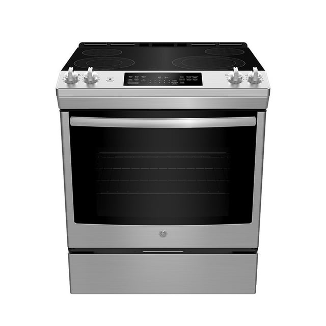 GE 30 "Electric Slide-In avant de Contrôle de la Gamme de Ventilateur de Convection avec Tiroir de Rangement en Acier Inoxydable - JCS830SMSS