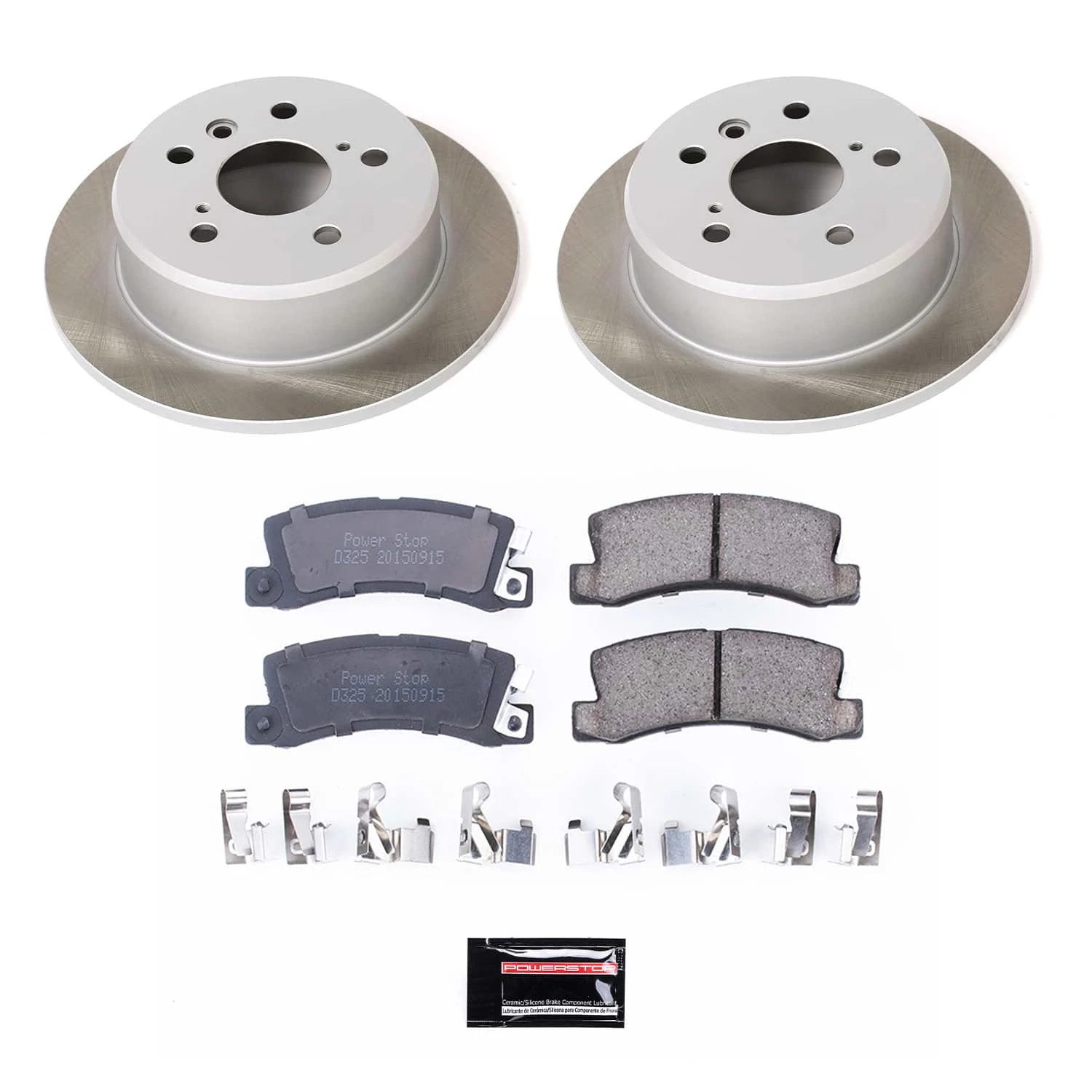 PowerStop Rear Semi-Coated Rotor and Low-Dust Ceramic Brake Pad Kit SC2565