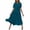 Dark Blue, variant on Women's Summer Dress Midi Casual Crewneck Short Sleeve Dresses Loose Trendy Ruffle Tiered Flowy Boho Beach Dress Orange S