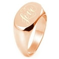 thumbnail image 1 of Sterling Silver Love Heart Calligraphy Swirl Engraved Oval Flat Top Polished Ring, 1 of 1