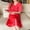 Red, variant on Sakmal Victorian Moomoo Nightgowns for Women Lace Night dress Black Short Sleeve Nightgowns